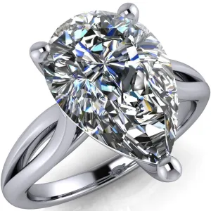 Maxwell Pear Center Stone 3 Prong Split Shank Engagement Ring