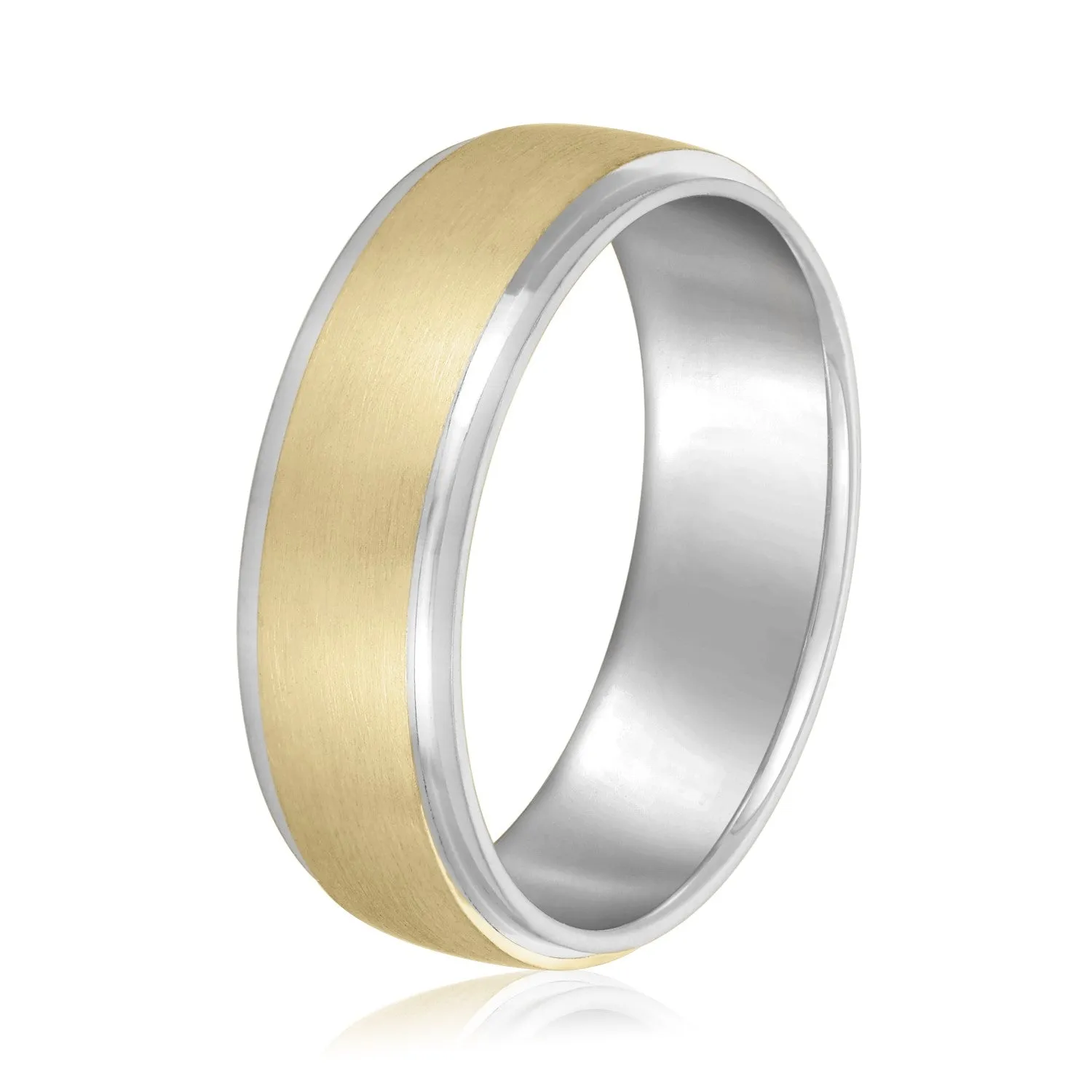 Men's Step Edge Matte Wedding Band
