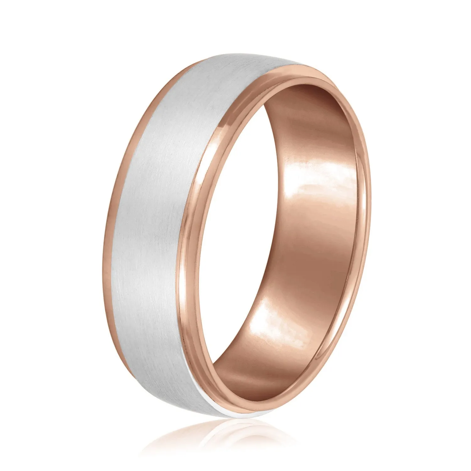 Men's Step Edge Matte Wedding Band