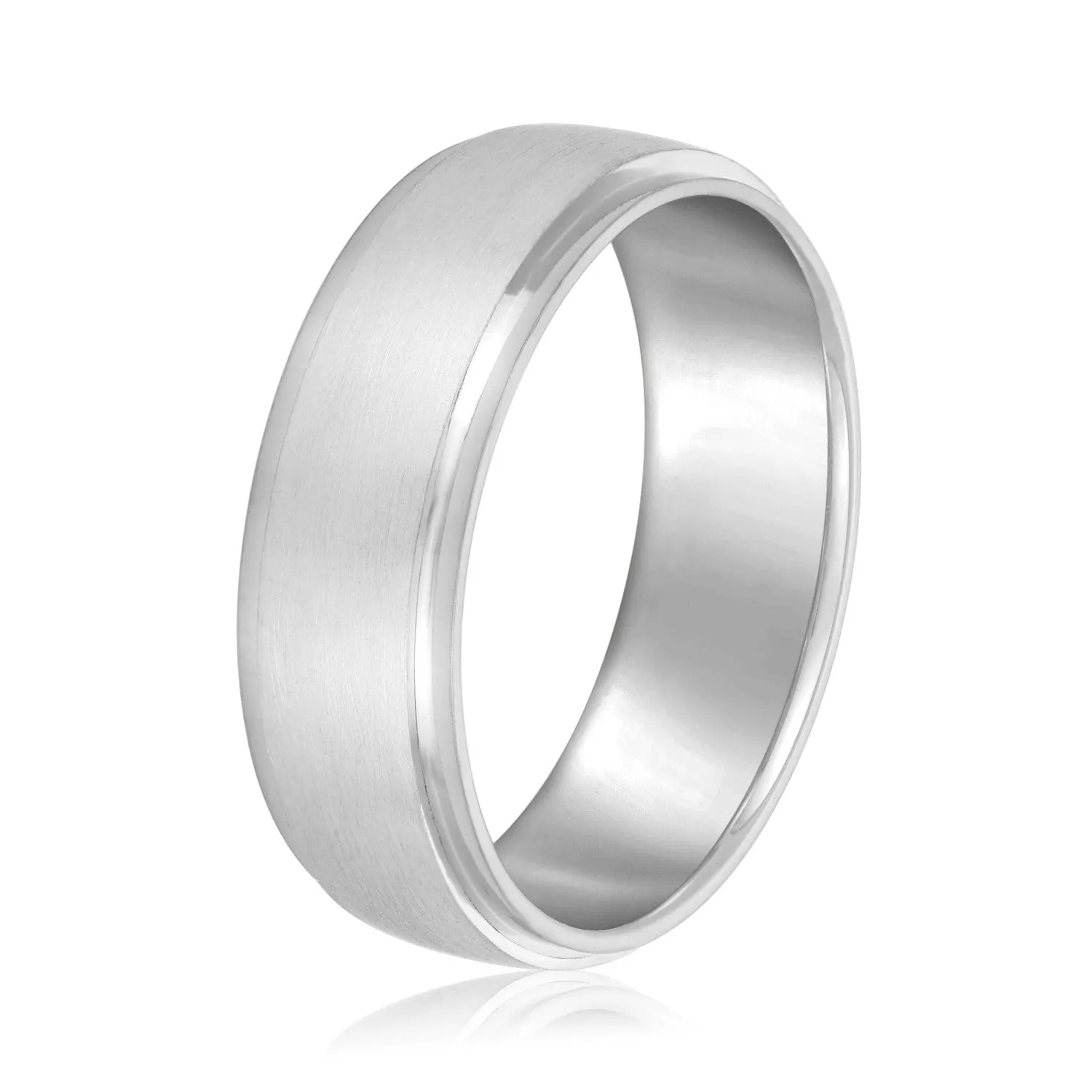 Men's Step Edge Matte Wedding Band