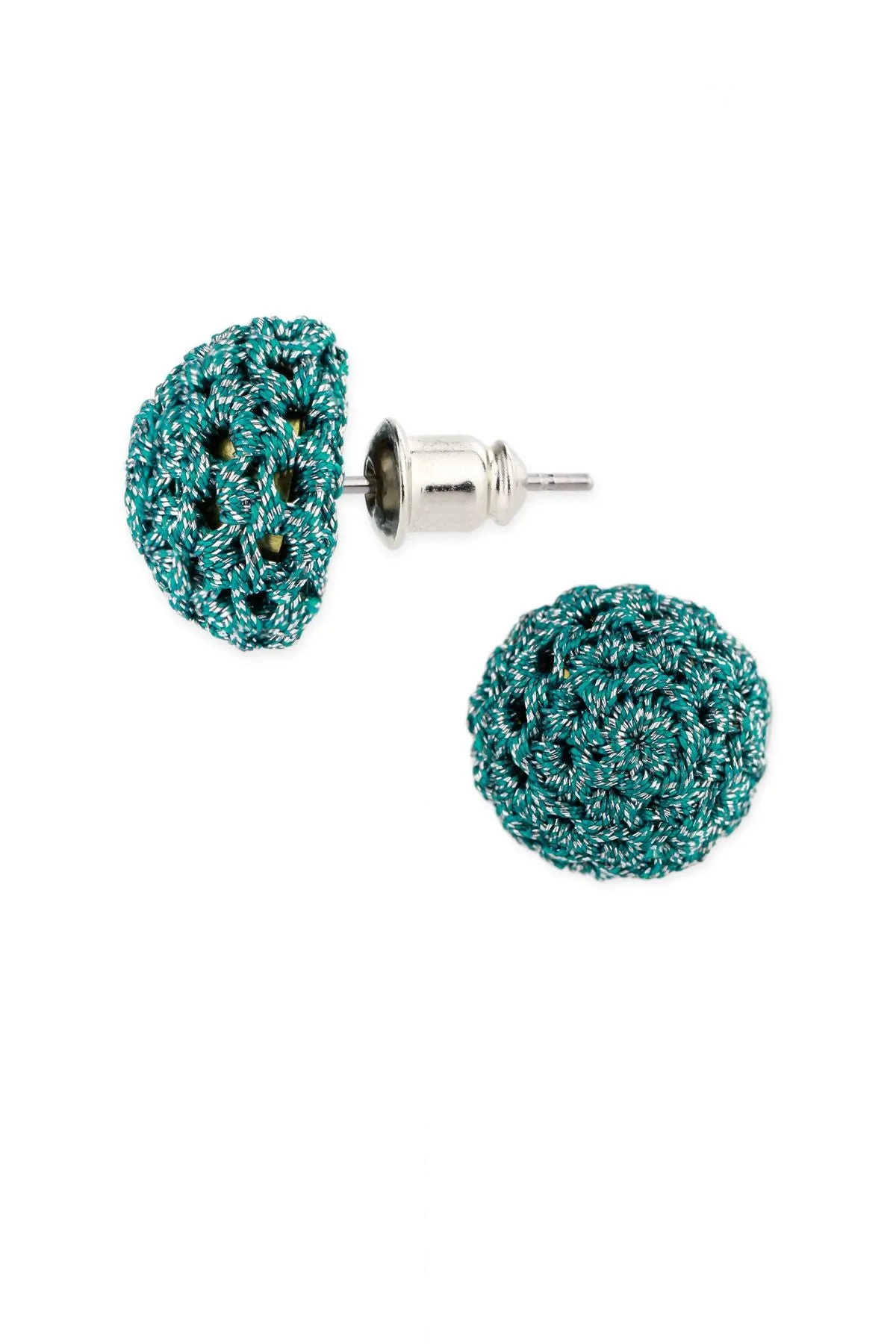 Metallic Crochet Stud Earring