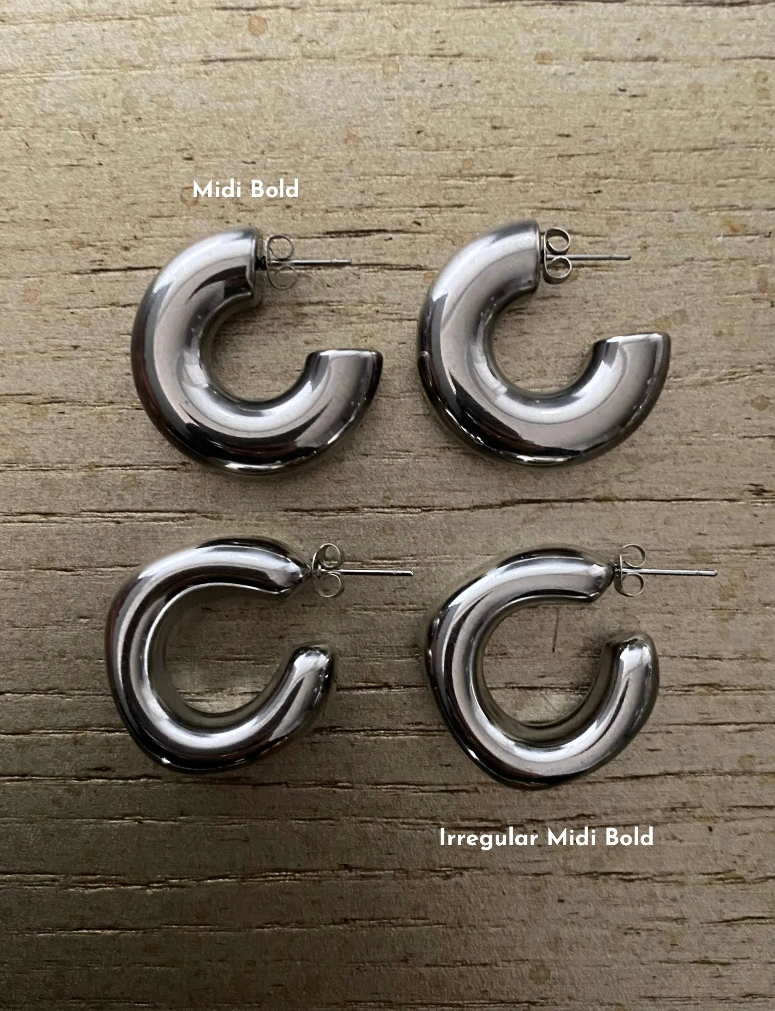 Midi Bold Stainless Steel Earrings