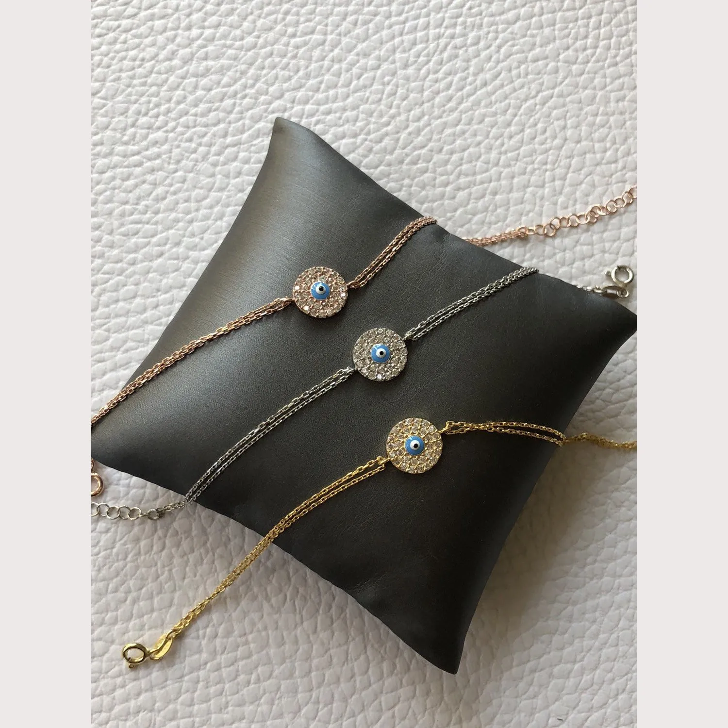 Mini Evil Eye Disc Bracelet