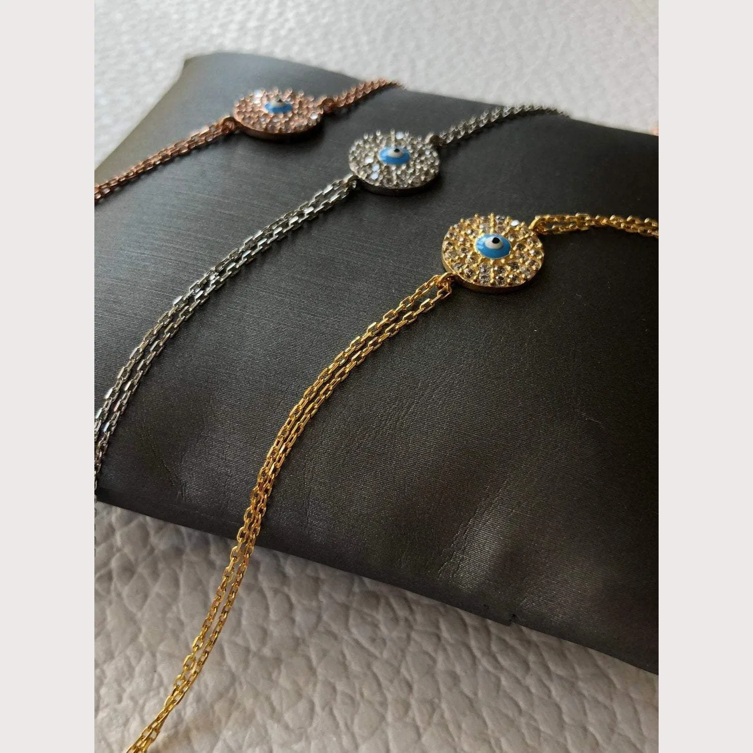 Mini Evil Eye Disc Bracelet