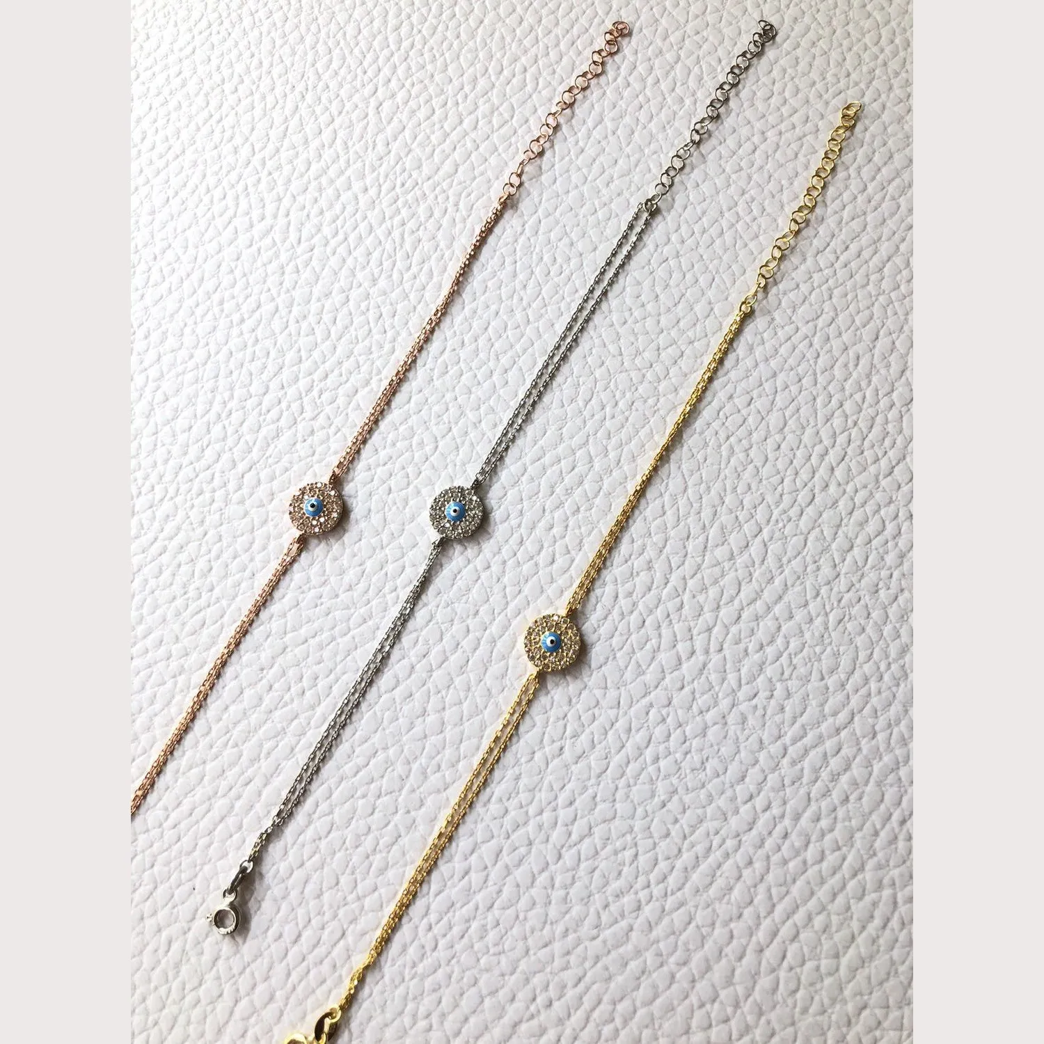 Mini Evil Eye Disc Bracelet