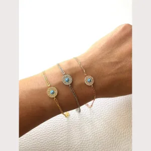 Mini Evil Eye Disc Bracelet