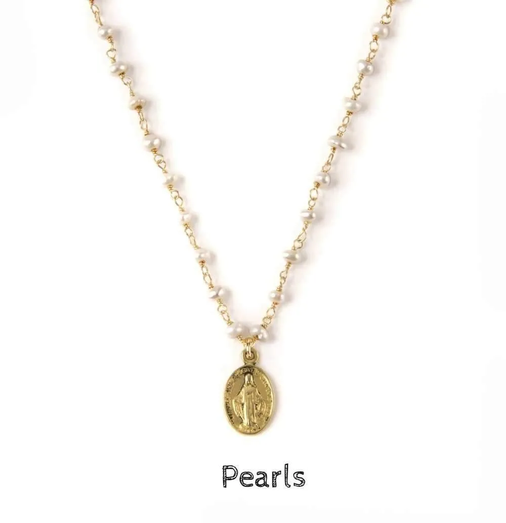 Mini Gold Mary Necklace