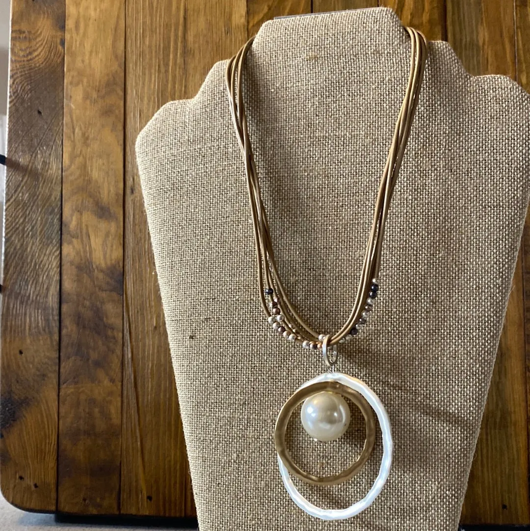 MK-Mixed Media Pearl Necklace (Gina B's)