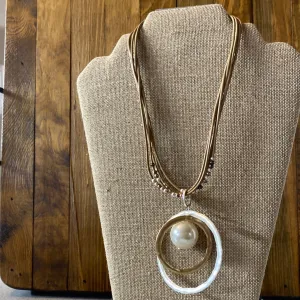 MK-Mixed Media Pearl Necklace (Gina B's)