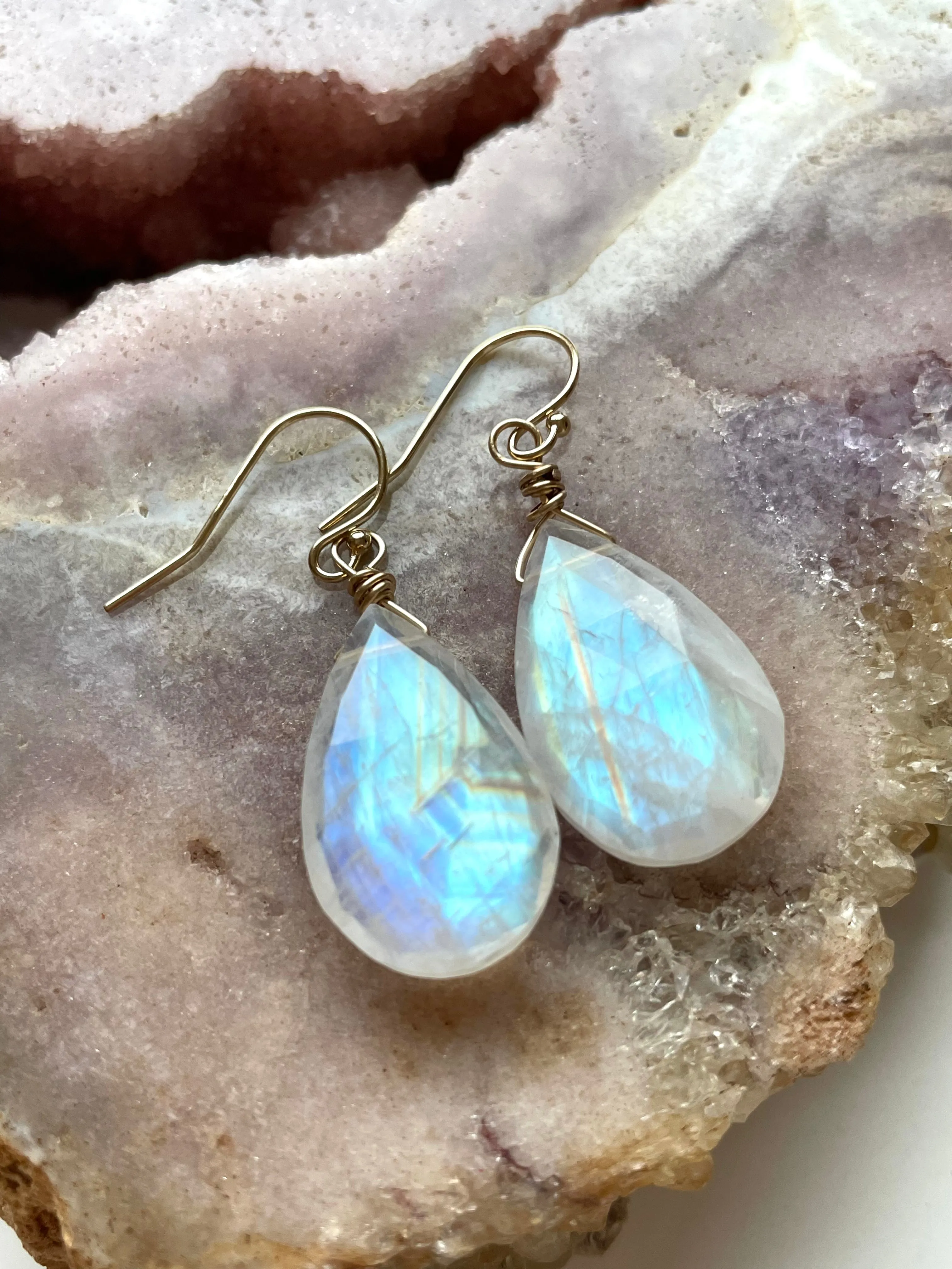 Moonstone Earrings Drop Earrings Gold June Birthstone Earrings