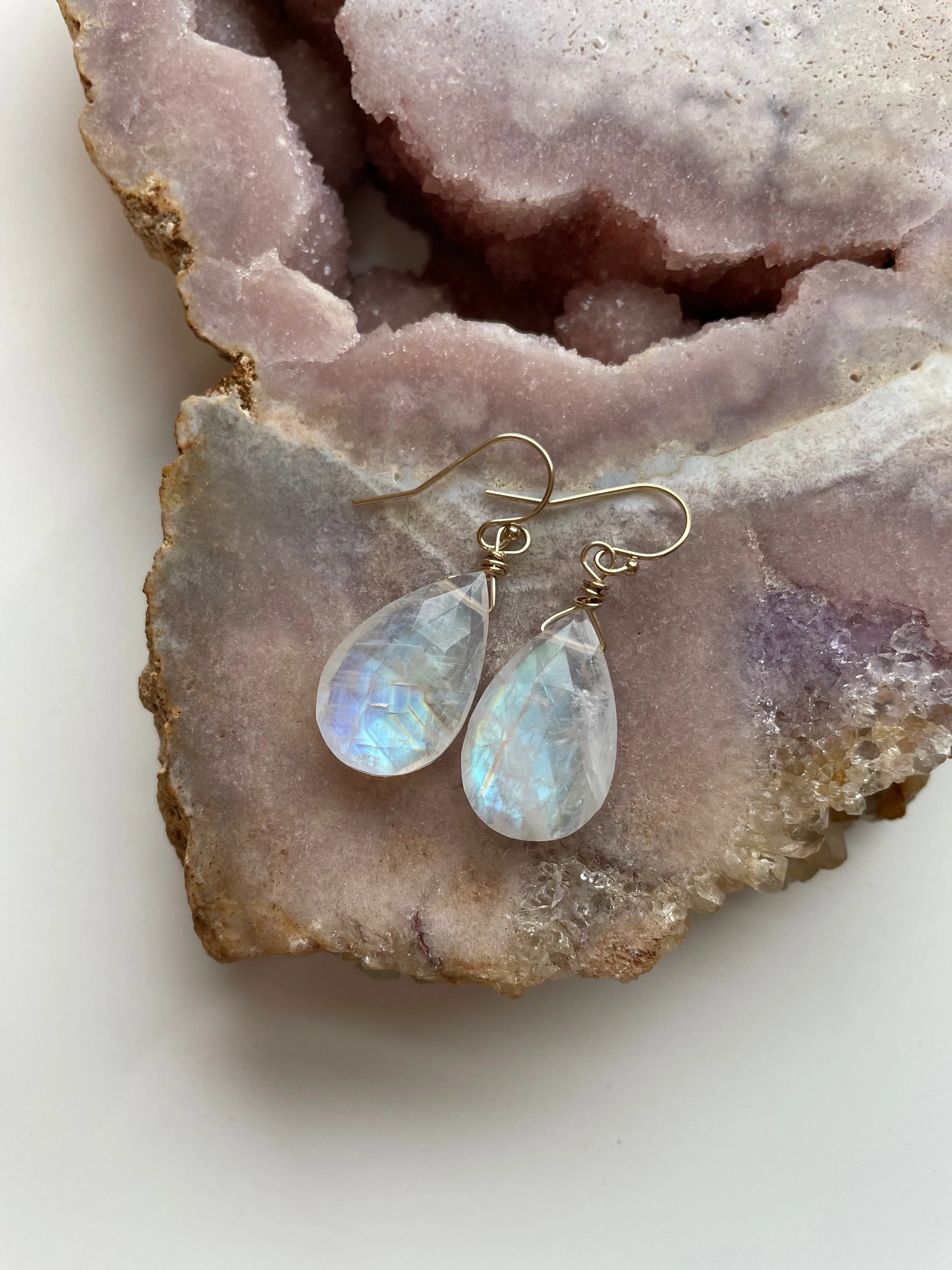 Moonstone Earrings Drop Earrings Gold June Birthstone Earrings