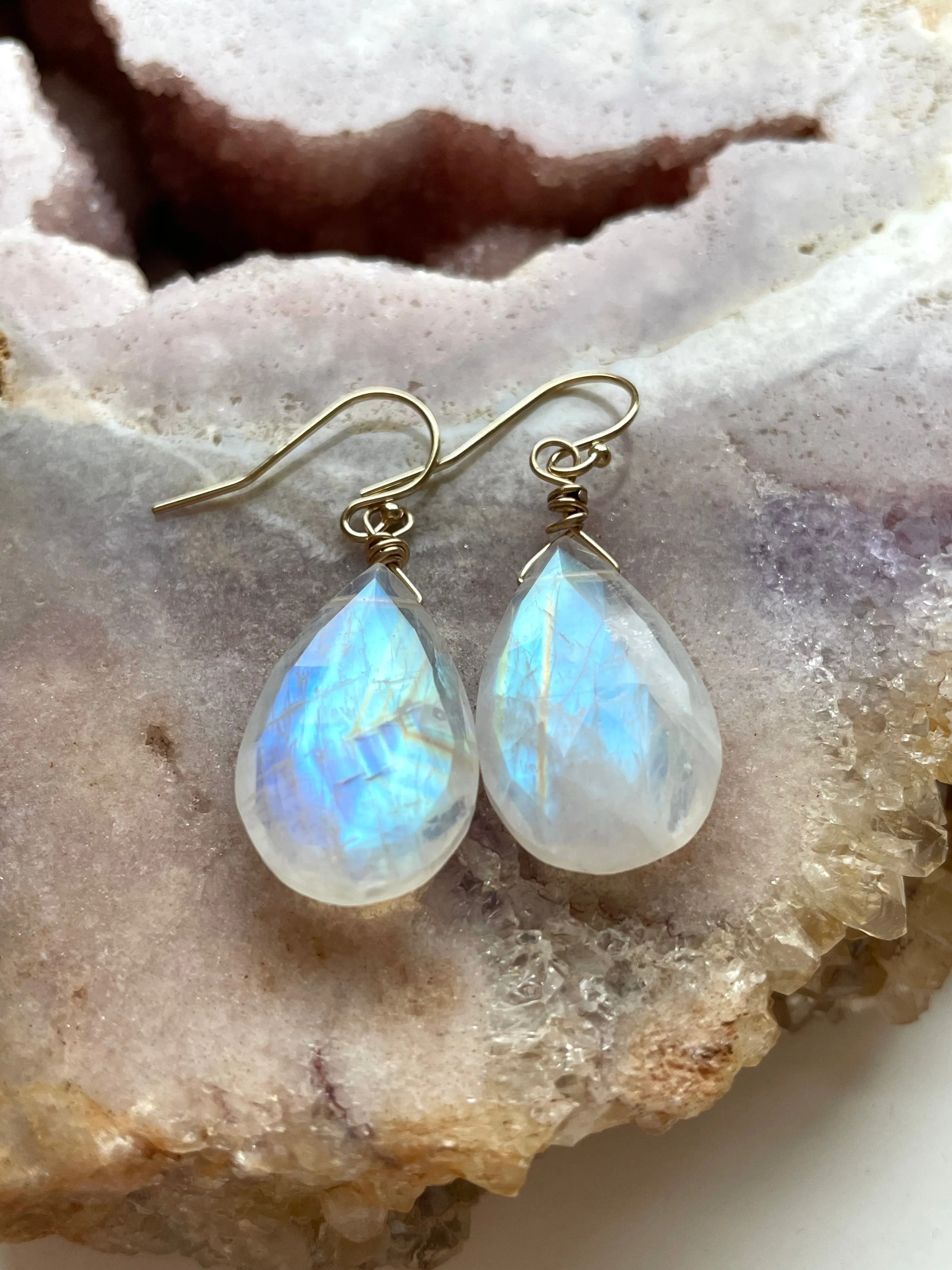 Moonstone Earrings Drop Earrings Gold June Birthstone Earrings
