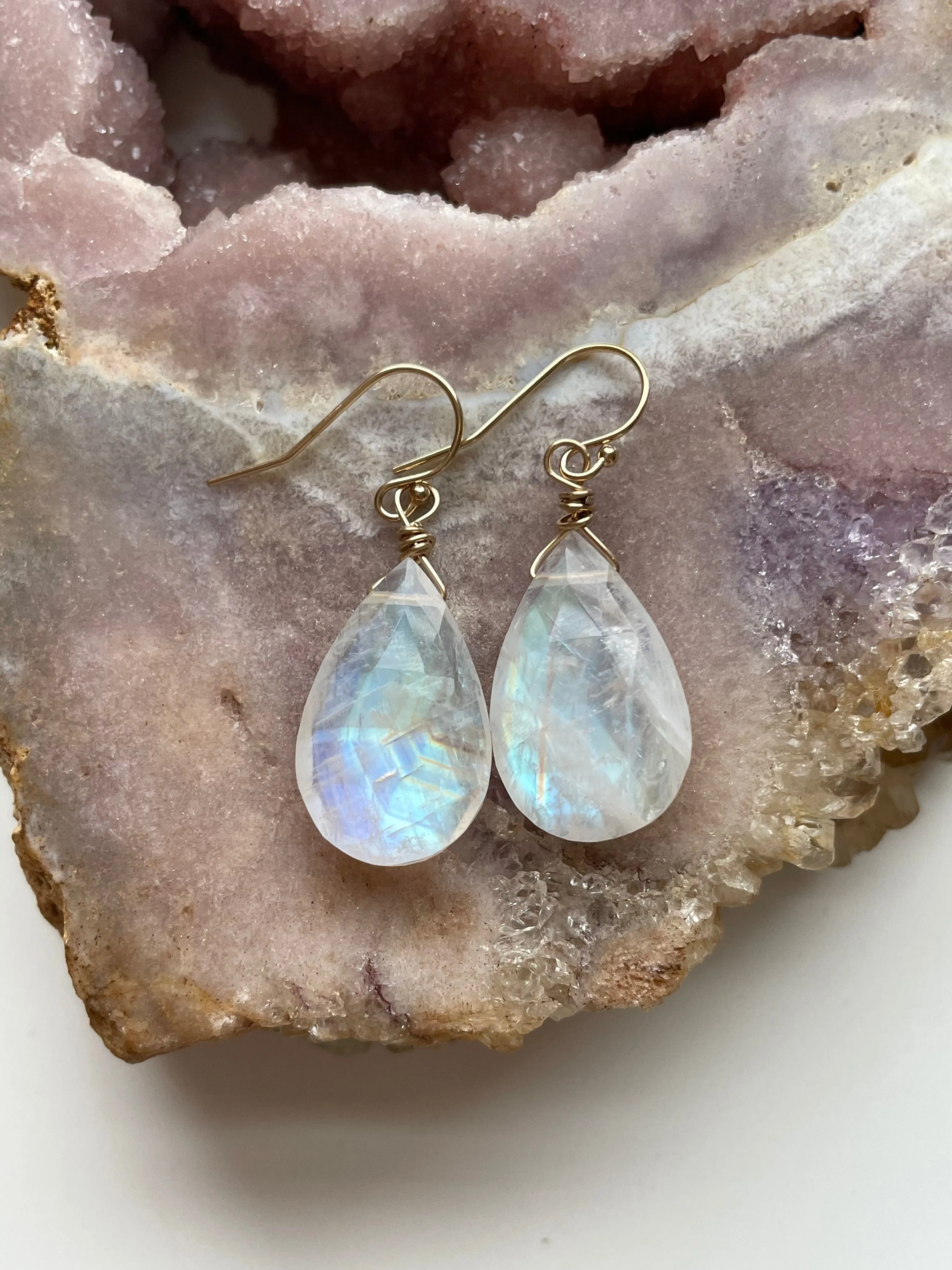 Moonstone Earrings Drop Earrings Gold June Birthstone Earrings