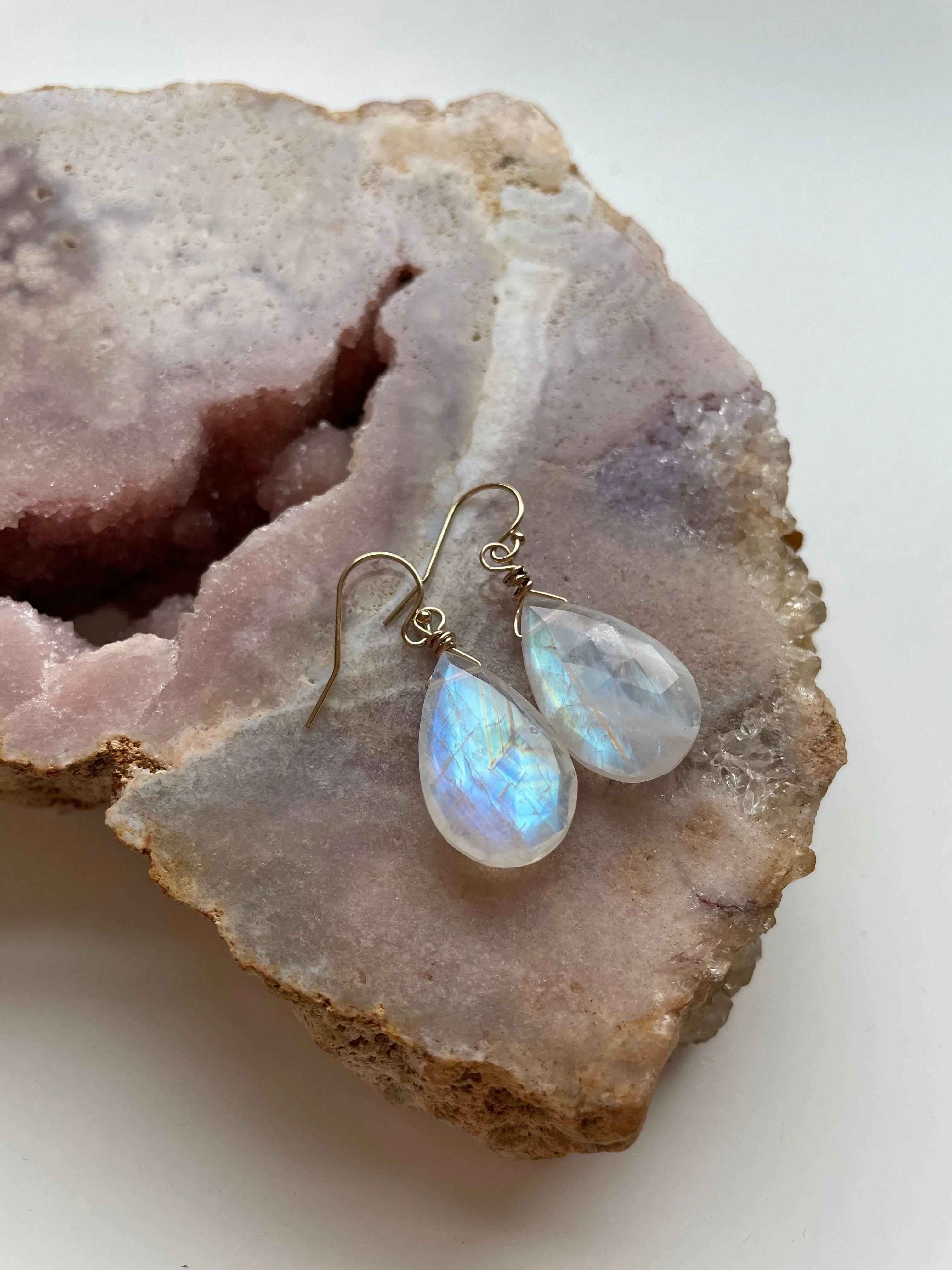 Moonstone Earrings Drop Earrings Gold June Birthstone Earrings