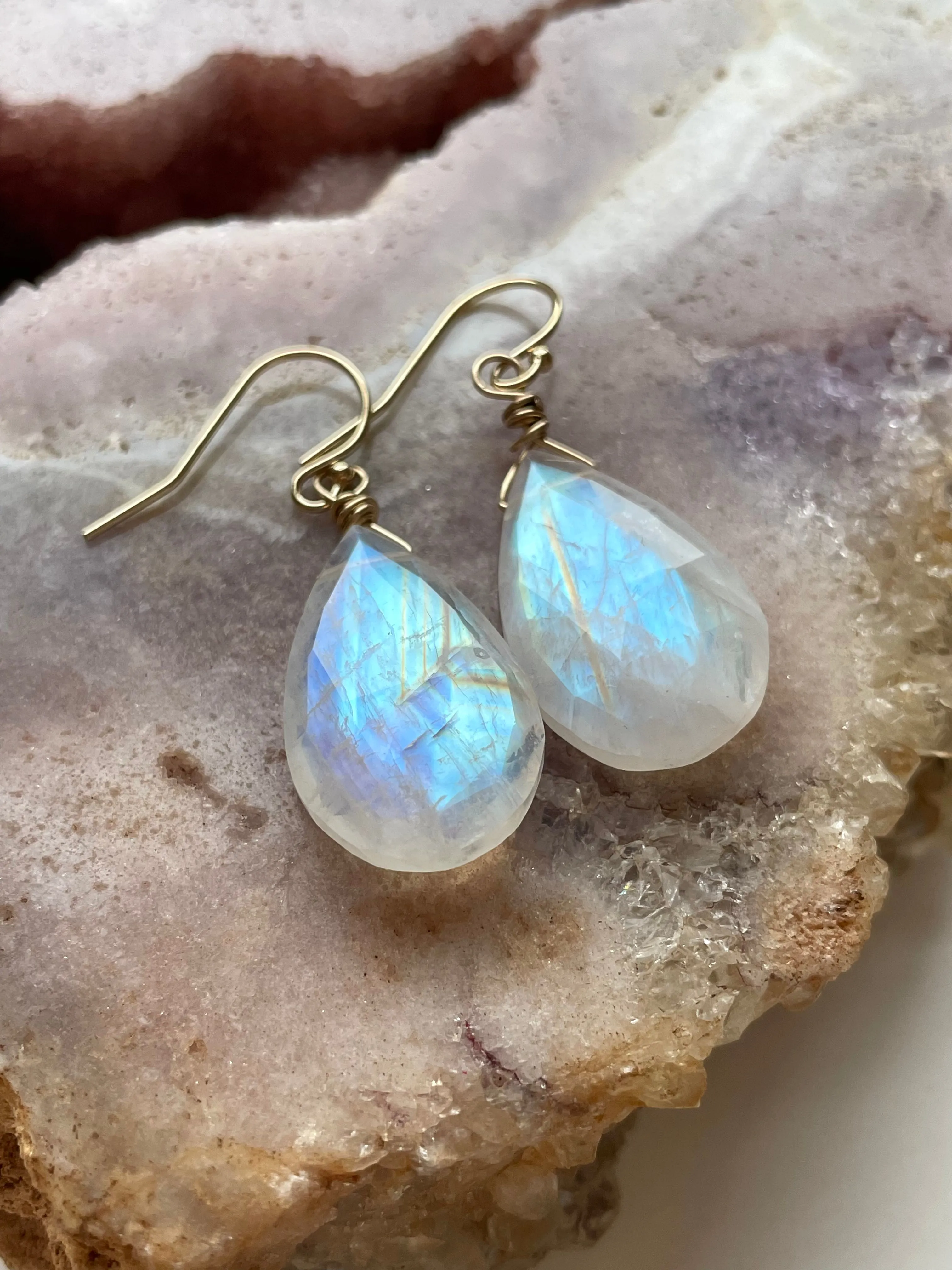 Moonstone Earrings Drop Earrings Gold June Birthstone Earrings