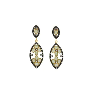 Mosaic Gemstone Cluster Drop Earrings