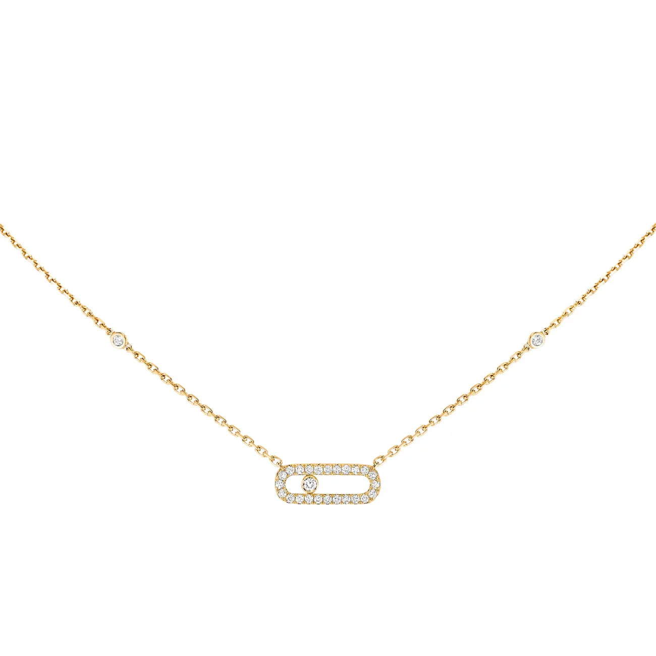 Move Uno 18K Yellow Gold Pavé Diamond Necklace