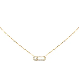 Move Uno 18K Yellow Gold Pavé Diamond Necklace