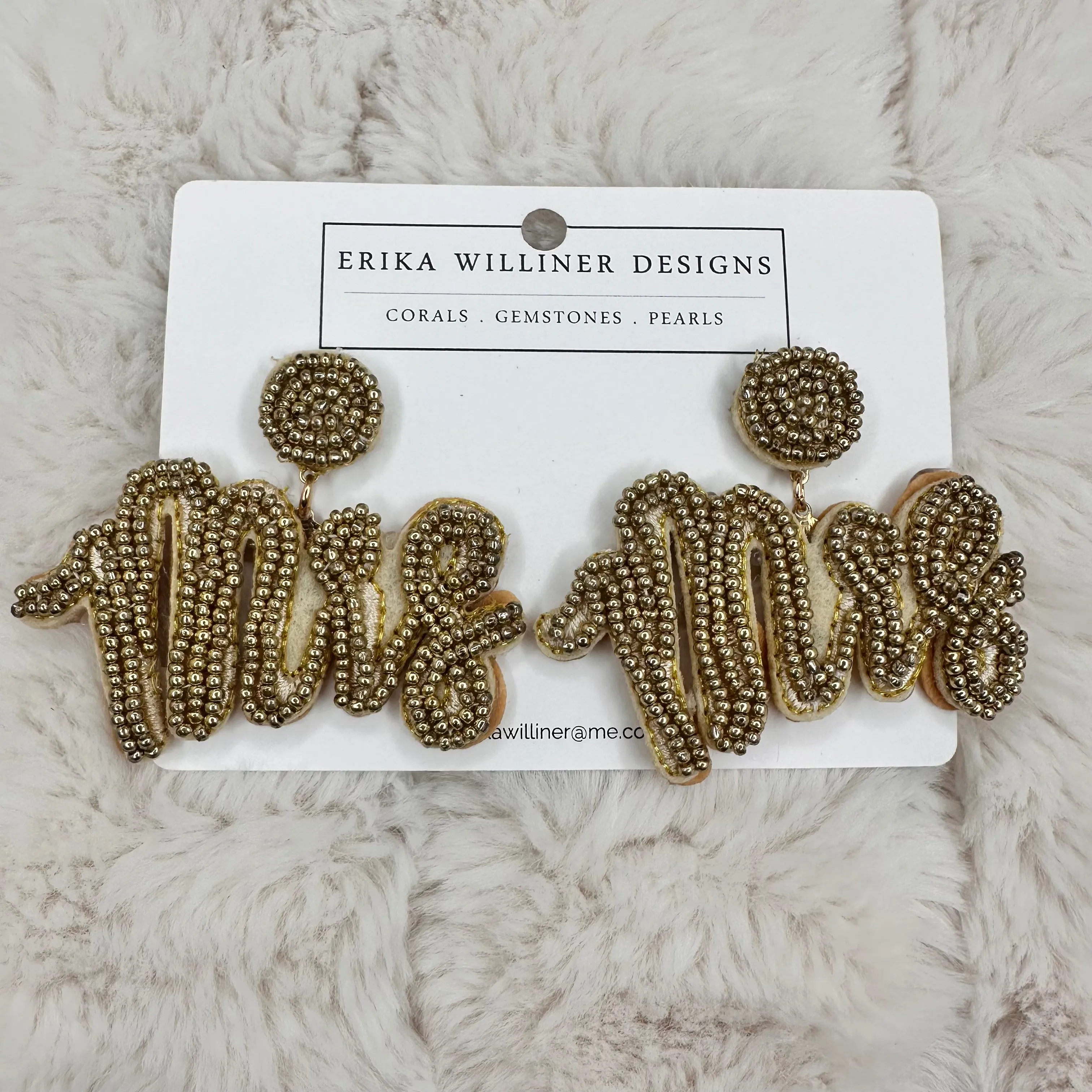 Mrs. Gold Beaded Earrings | Erika Williner Designs