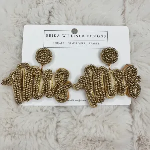 Mrs. Gold Beaded Earrings | Erika Williner Designs