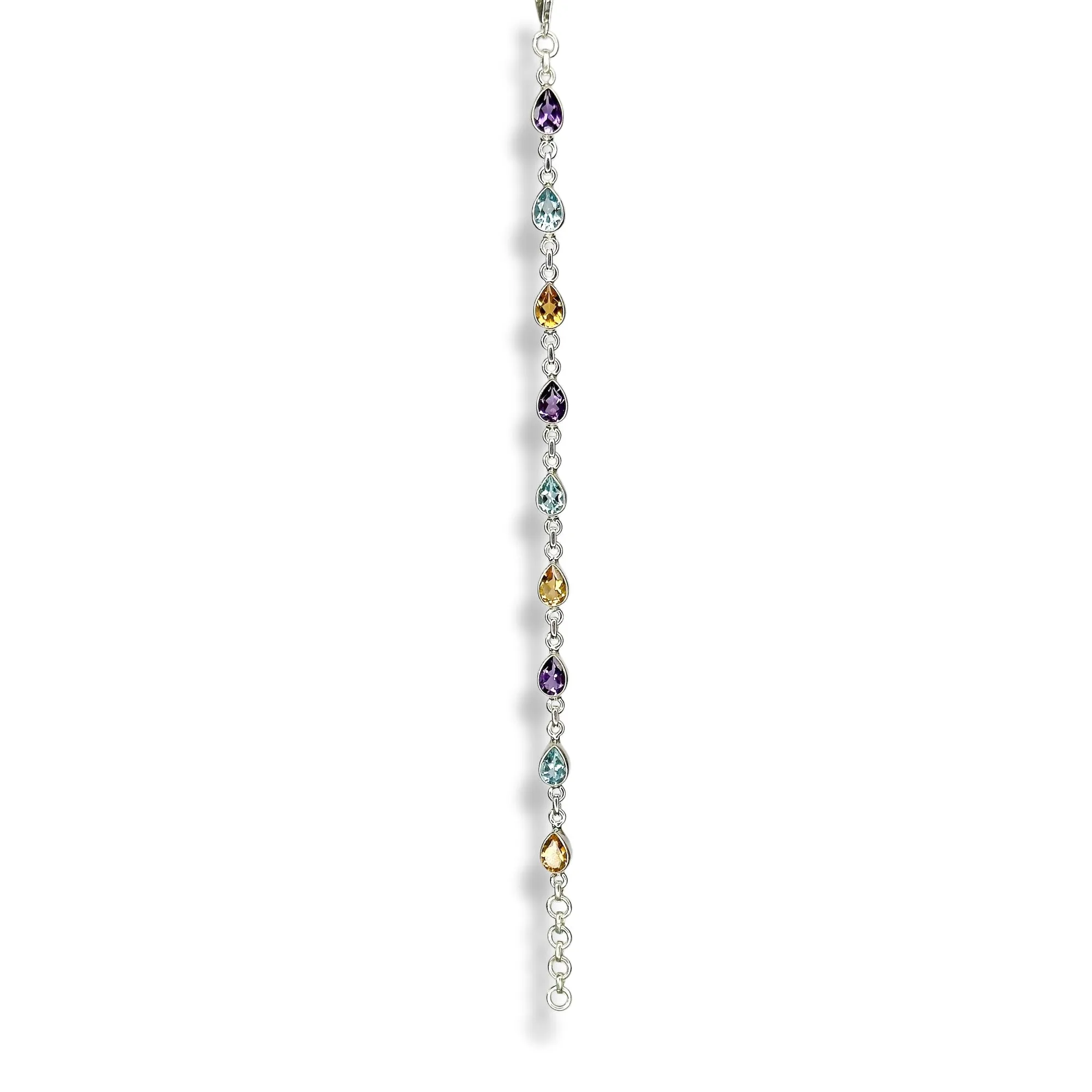 Multi- Gemstone Teardrop Qismet Signature Bracelet