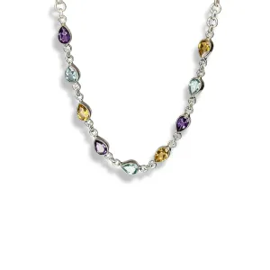 Multi- Gemstone Teardrop Qismet Signature Bracelet