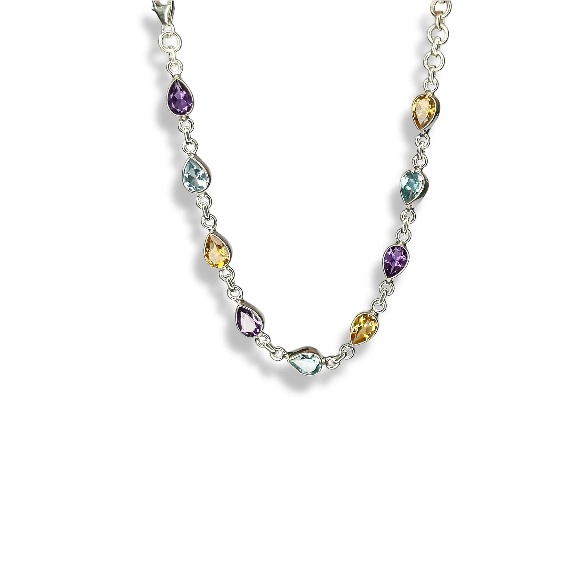 Multi- Gemstone Teardrop Qismet Signature Bracelet