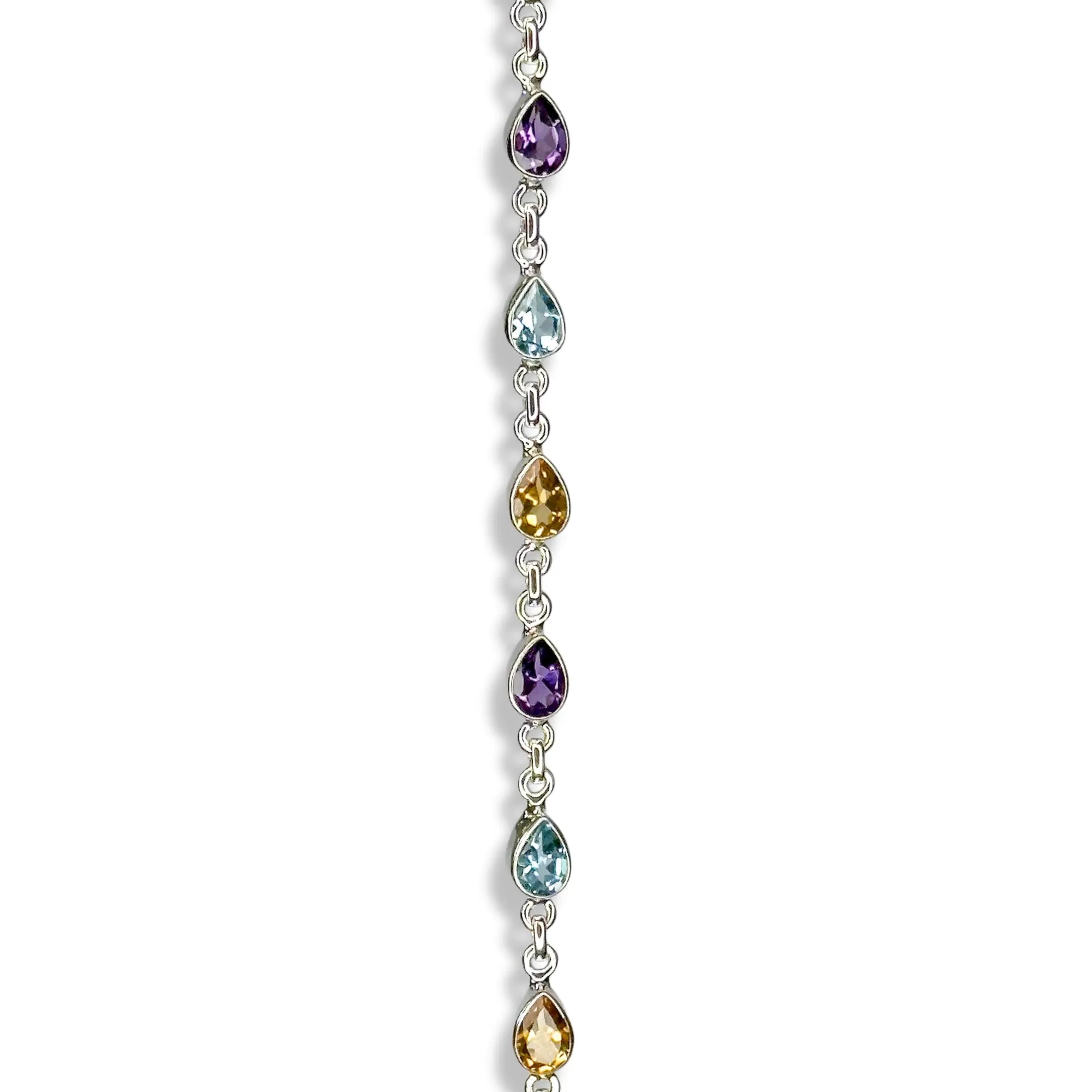 Multi- Gemstone Teardrop Qismet Signature Bracelet