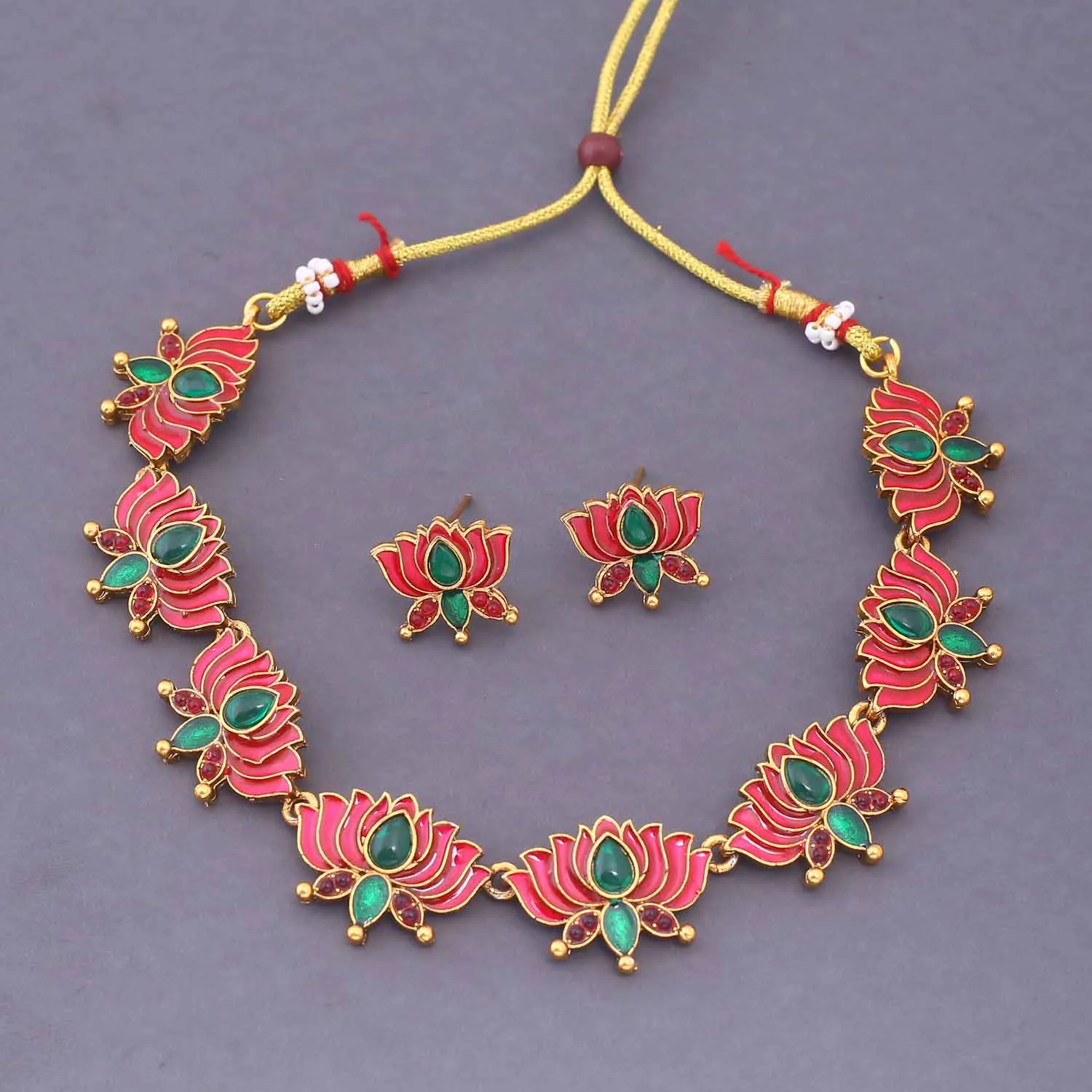 Multicolor Kritika Antique Jewellery Set - New Arrival