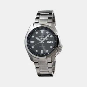 New 5 Sports Men Automatic Black Dial Analog Stainless Steel Watch SRPE51K1