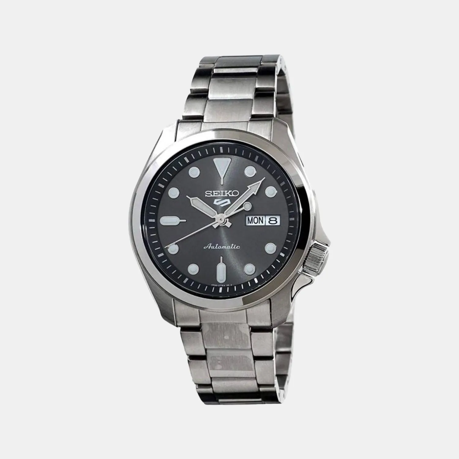 New 5 Sports Men Automatic Black Dial Analog Stainless Steel Watch SRPE51K1