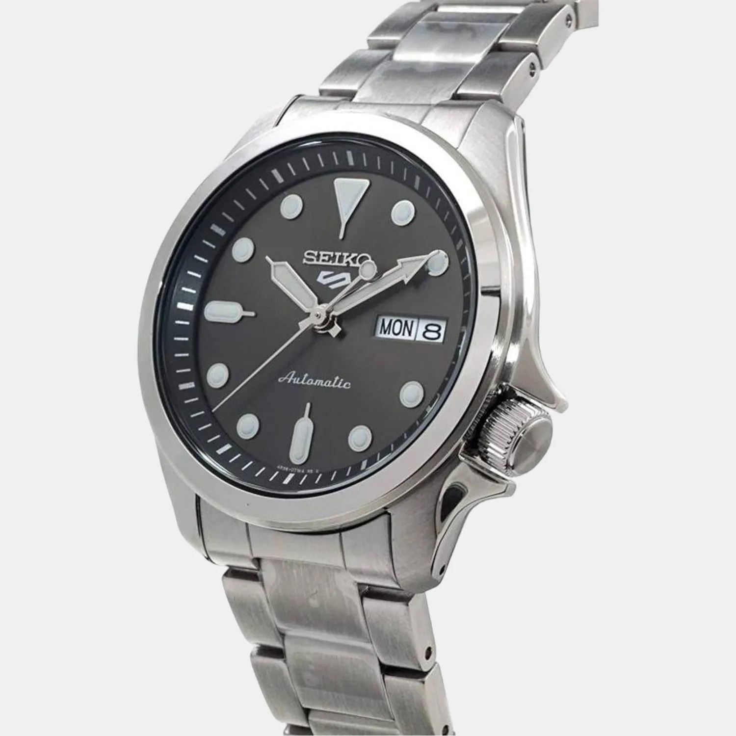 New 5 Sports Men Automatic Black Dial Analog Stainless Steel Watch SRPE51K1