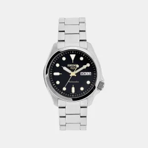 New 5 Sports Men Automatic Black Dial Analog Stainless Steel Watch SRPE57K1