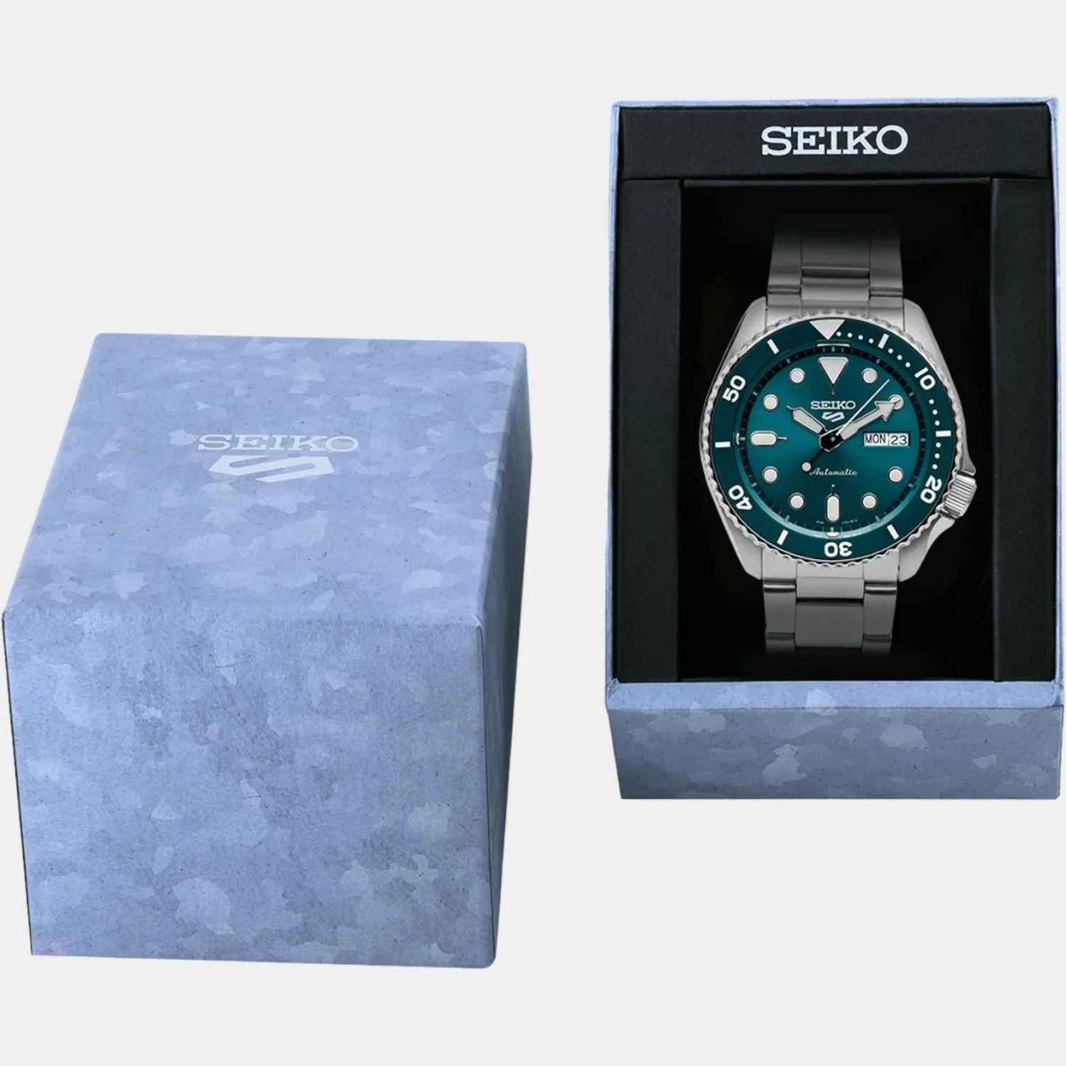 New 5 Sports Men Automatic Green Dial Analog Stainless Steel Watch SRPD61K1