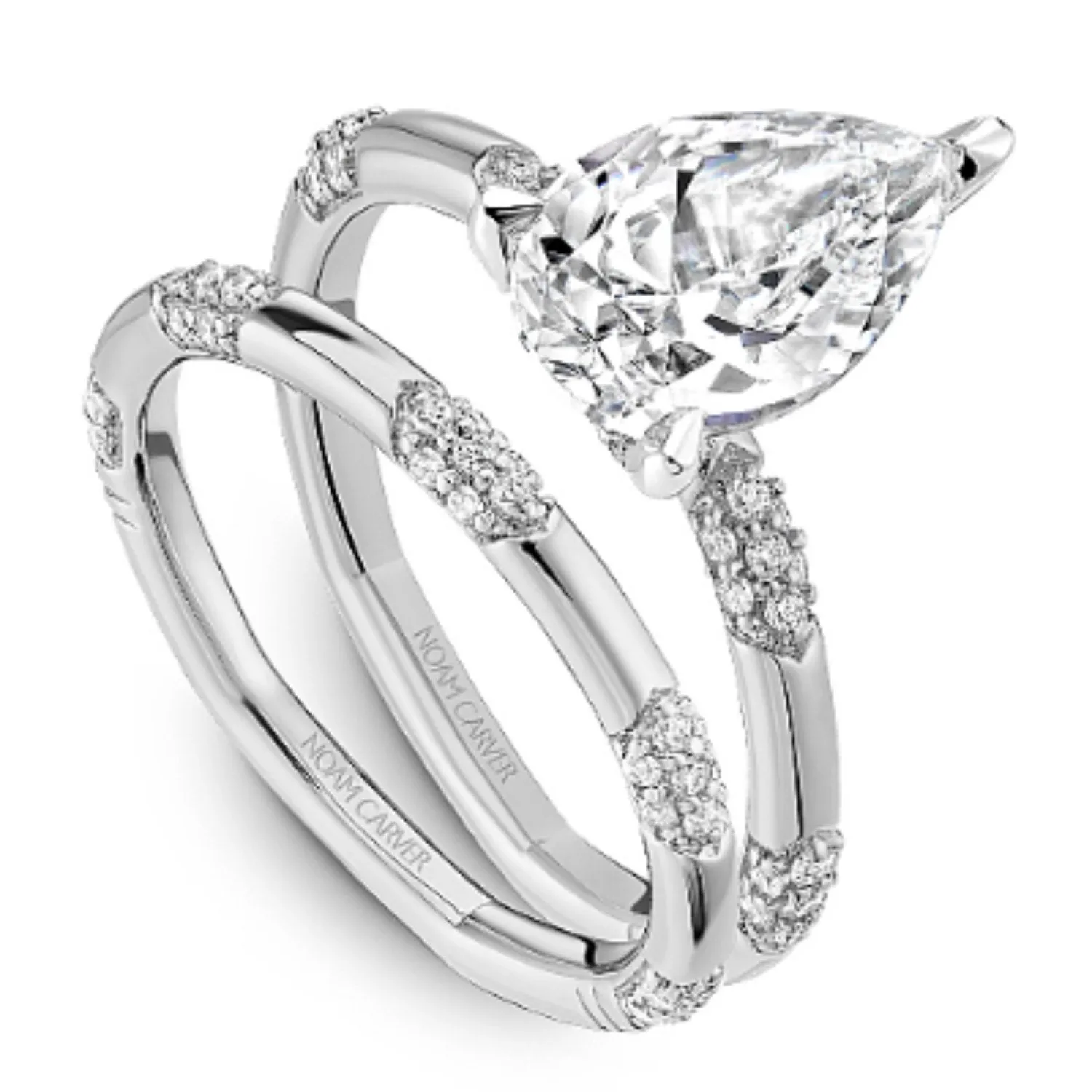 Noam Carver Contemporary Station Style Diamond Wedding Band
