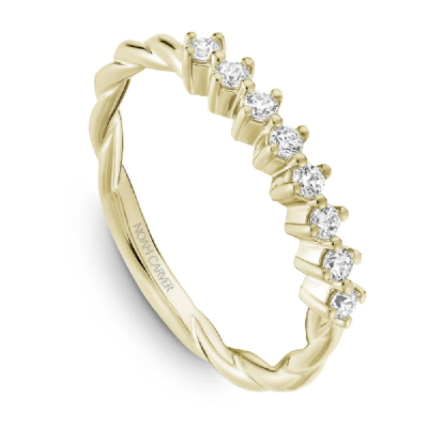 Noam Carver Twisted Shank Prong Set Diamond Wedding Band