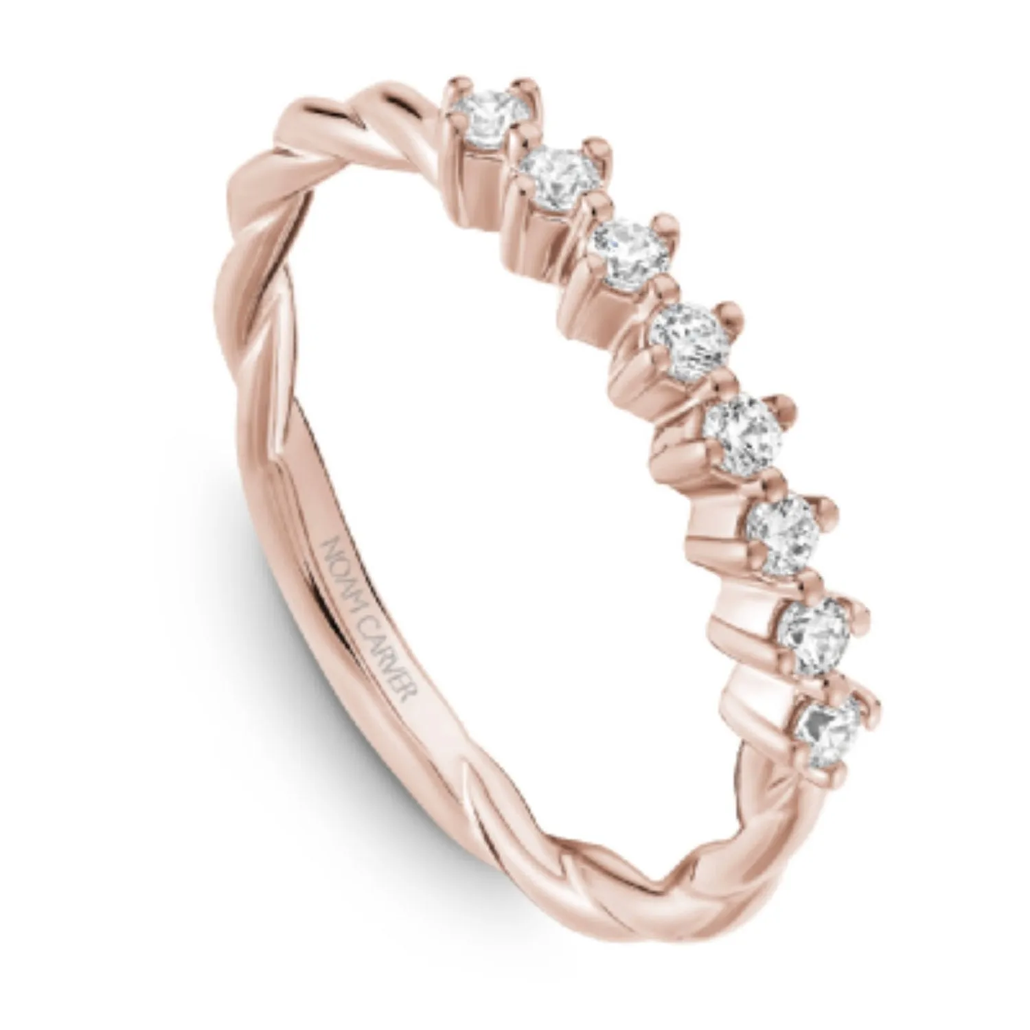 Noam Carver Twisted Shank Prong Set Diamond Wedding Band