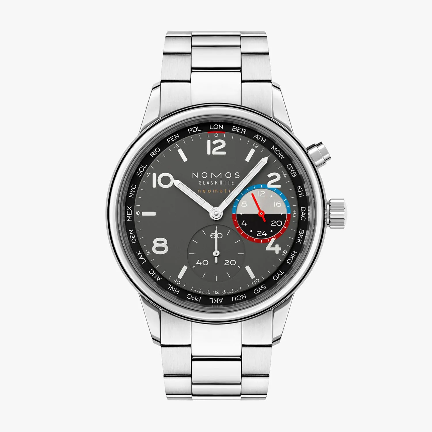 Nomos Glashütte Club Sport Neomatik Worldtimer Volcano Automatic – 790.S1