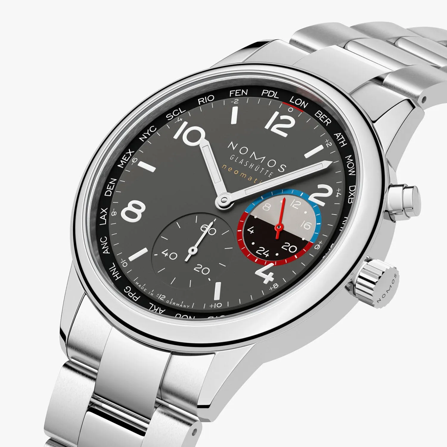 Nomos Glashütte Club Sport Neomatik Worldtimer Volcano Automatic – 790.S1