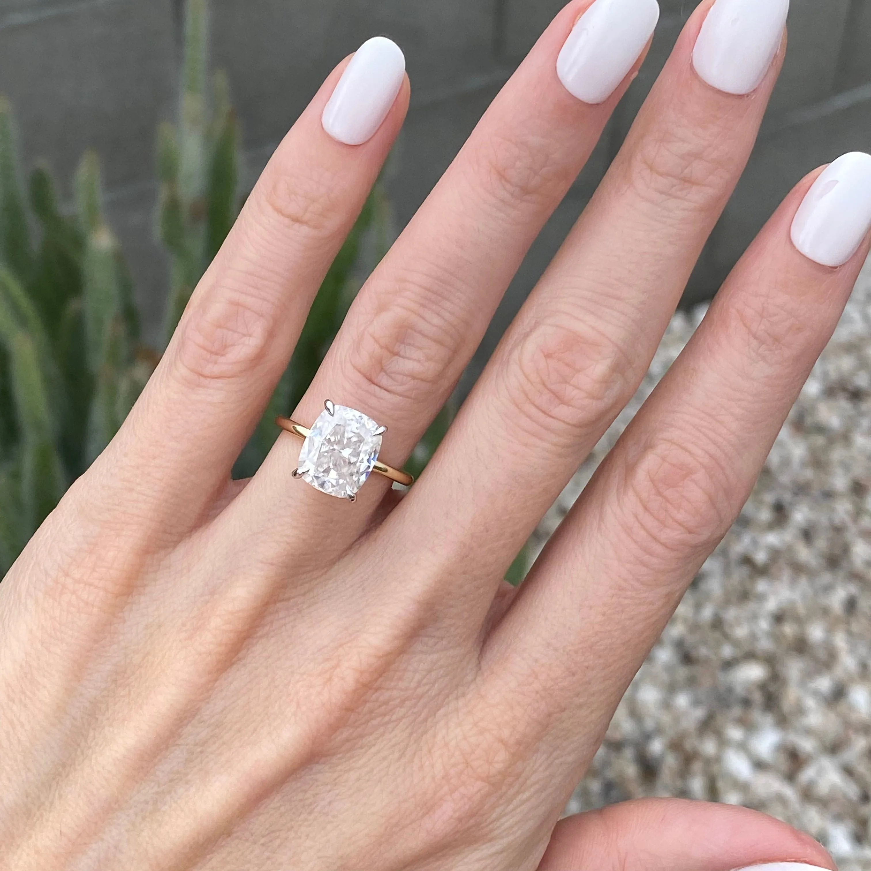 Olivia Flush (4.2ct) Cushion Moissanite Engagement Ring