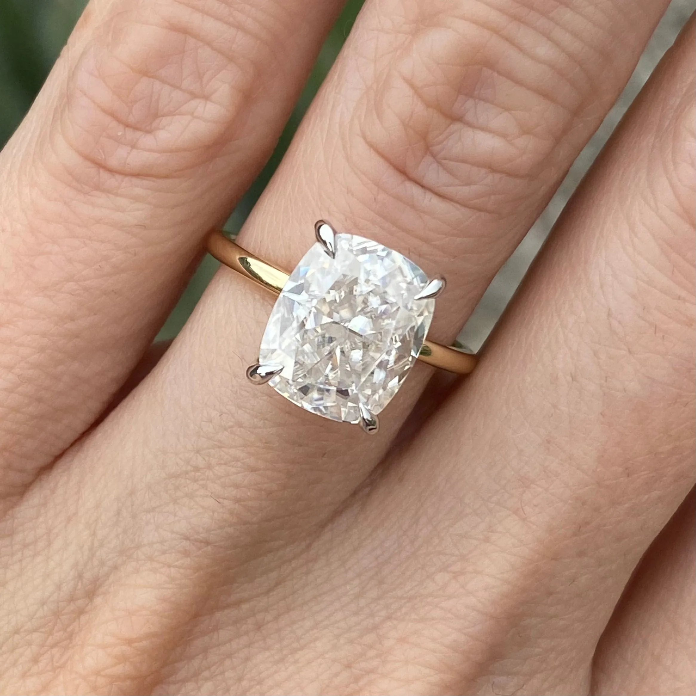 Olivia Flush (4.2ct) Cushion Moissanite Engagement Ring