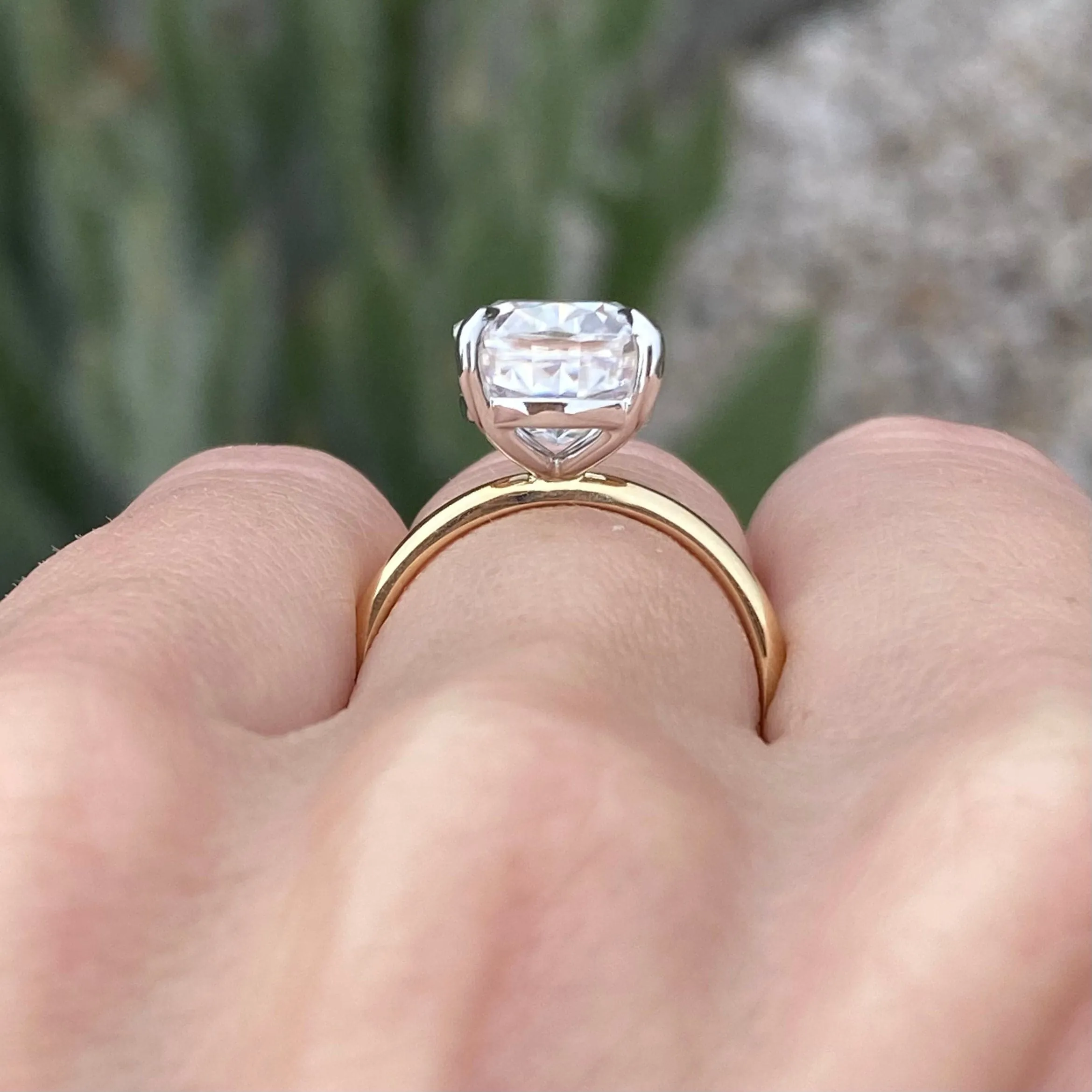 Olivia Flush (4.2ct) Cushion Moissanite Engagement Ring
