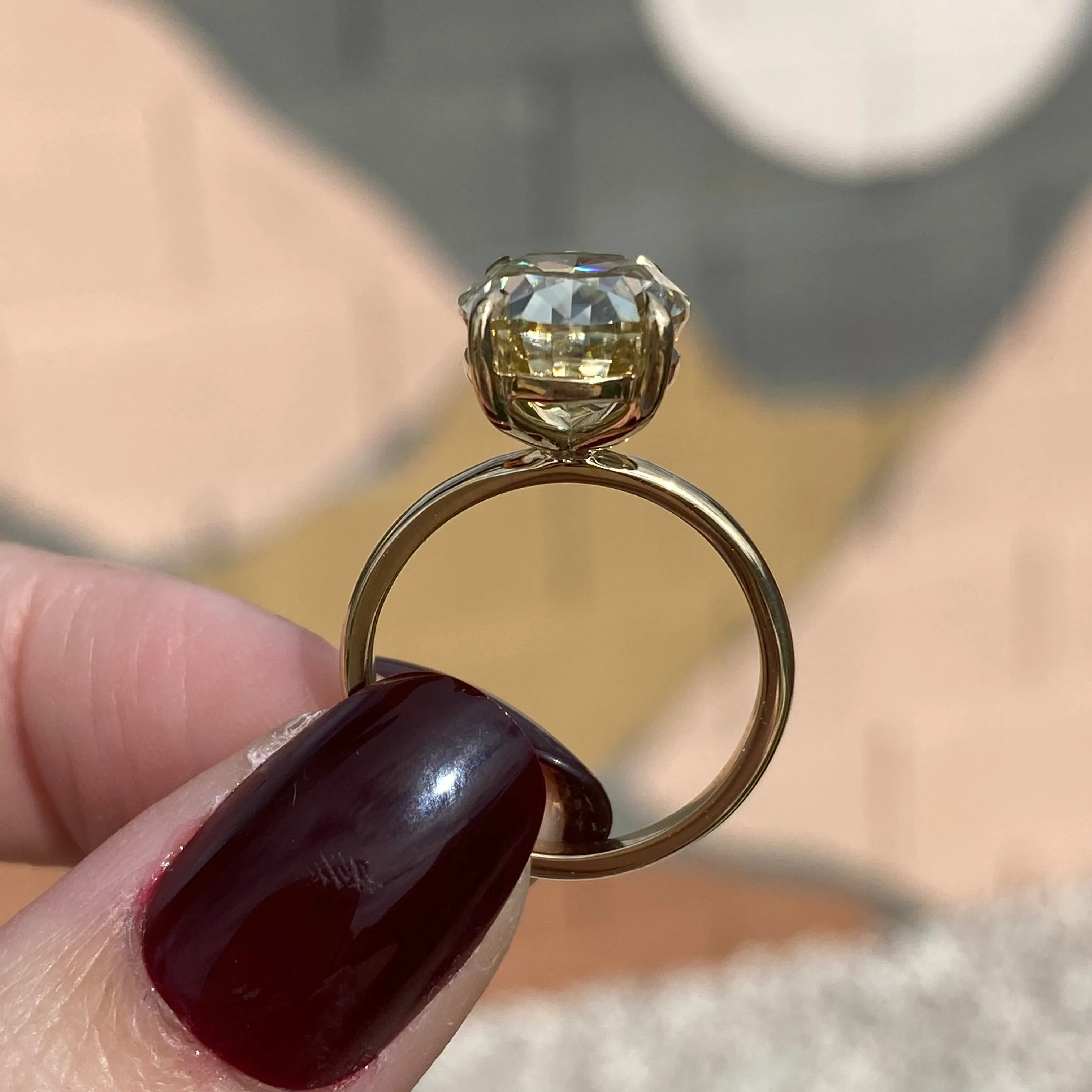 Olivia FLUSH (6.2ct) Canary Oval Engagement Ring