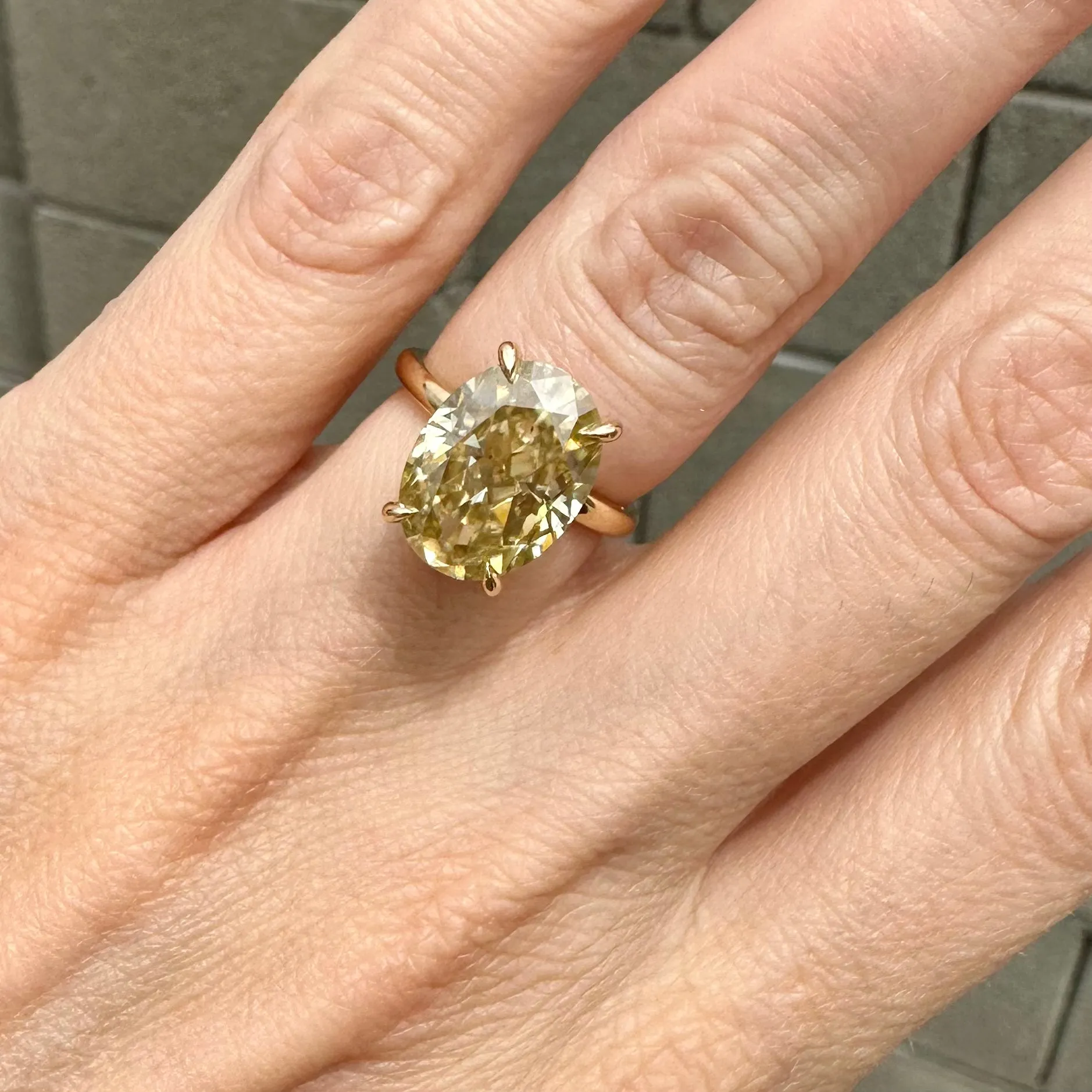 Olivia FLUSH (6.2ct) Canary Oval Engagement Ring