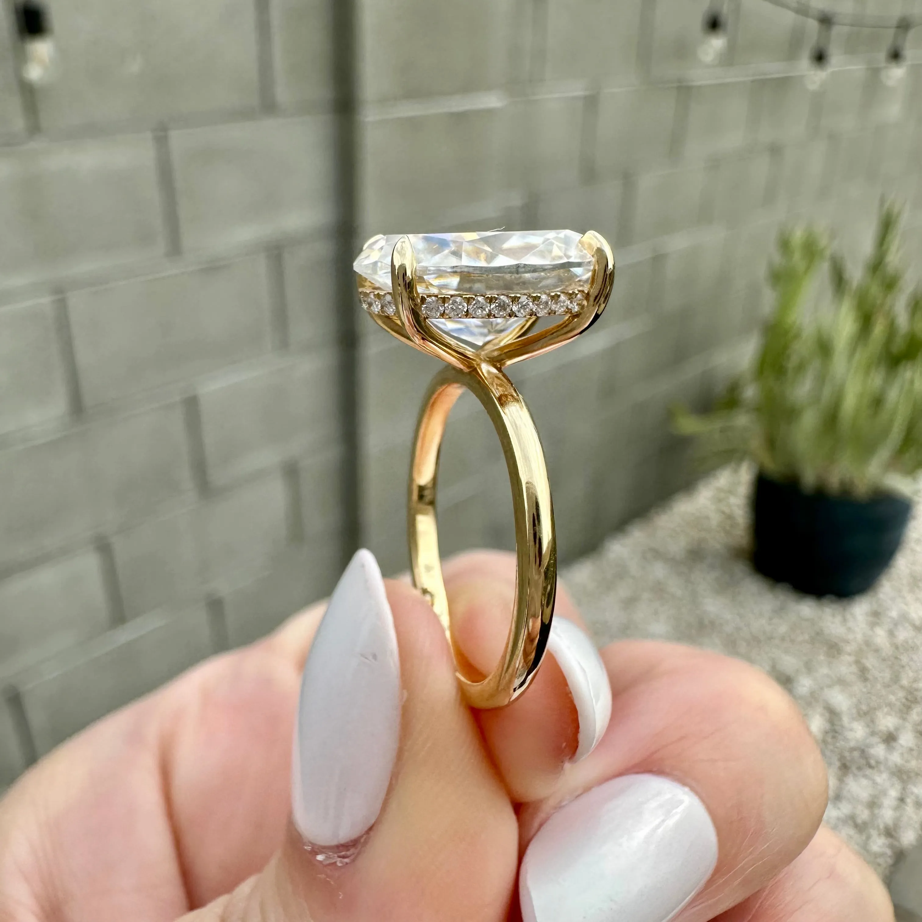 Olivia Flush (7ct) Oval Engagement Ring ( ) Hidden Halo
