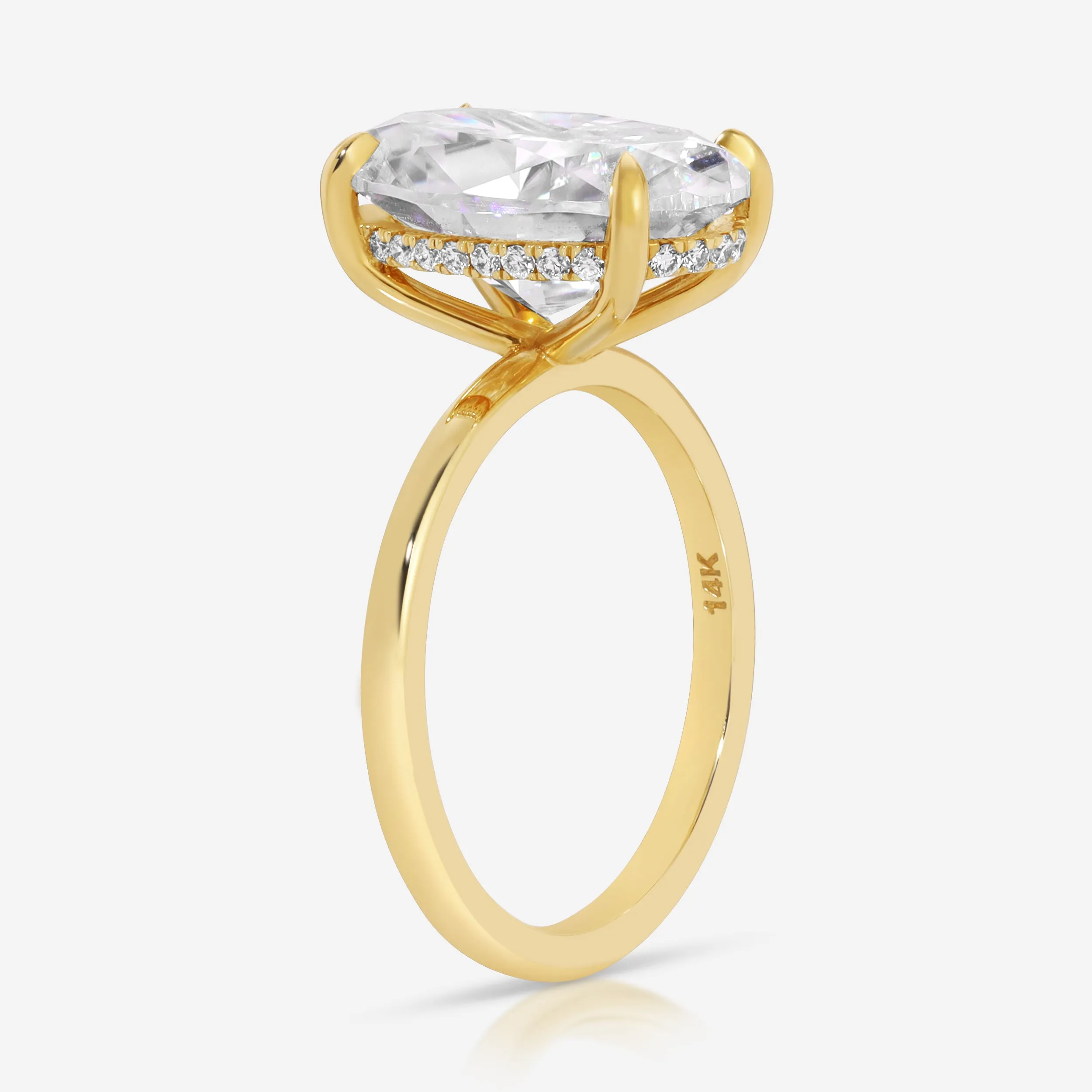 Olivia Flush (7ct) Oval Engagement Ring ( ) Hidden Halo