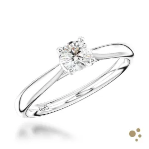 Open Tulip Solitaire 0.30ct Diamond Platinum Ring