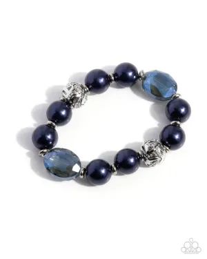 Ornamental Outfit - Blue - Pearl and Faceted Bead Paparazzi Stretchy Bracelet