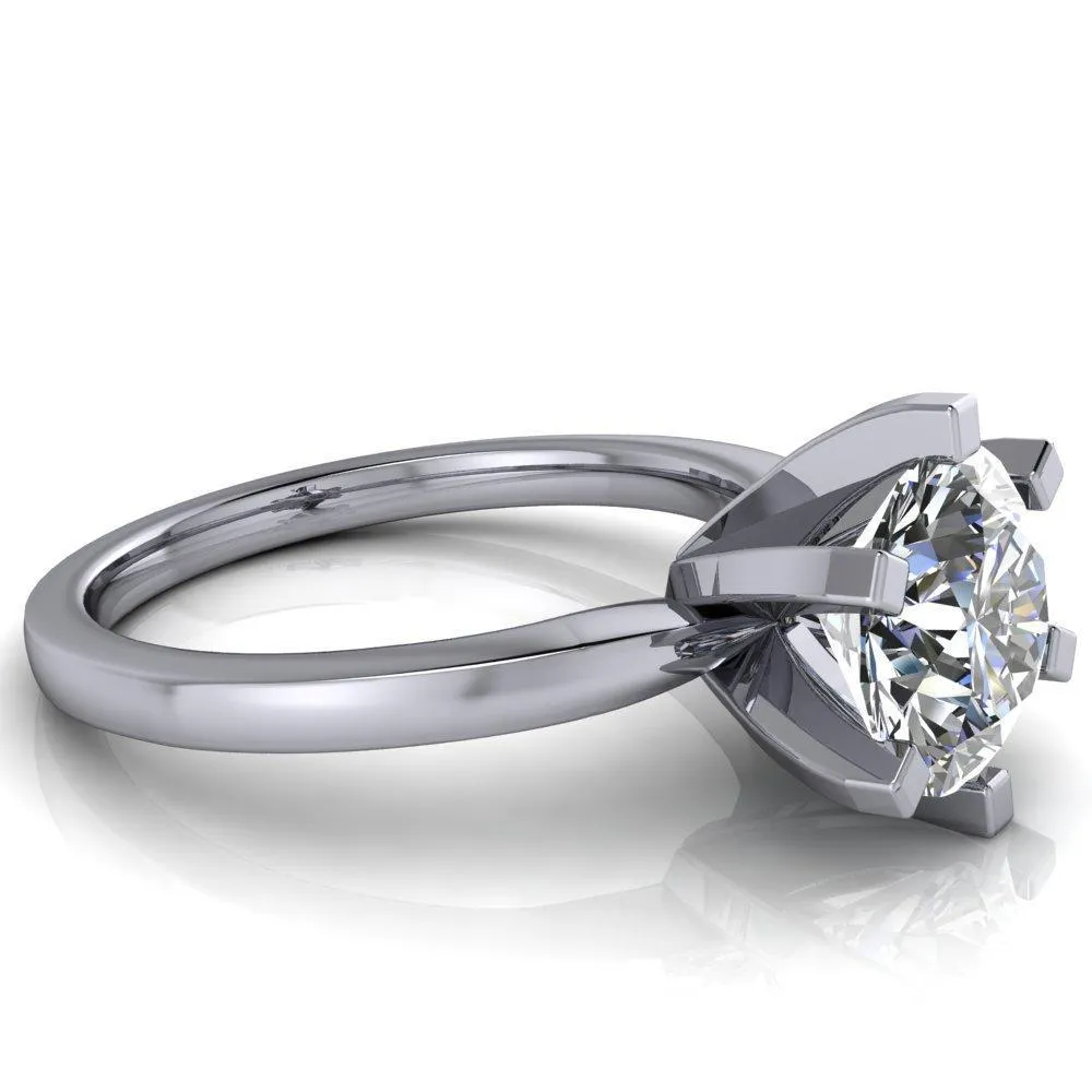 Oscilla Round Center Stone 6 Prong Ring