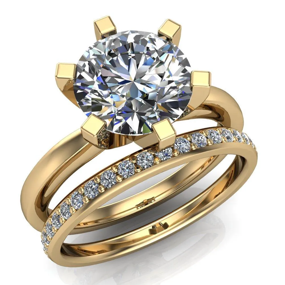 Oscilla Round Center Stone 6 Prong Ring